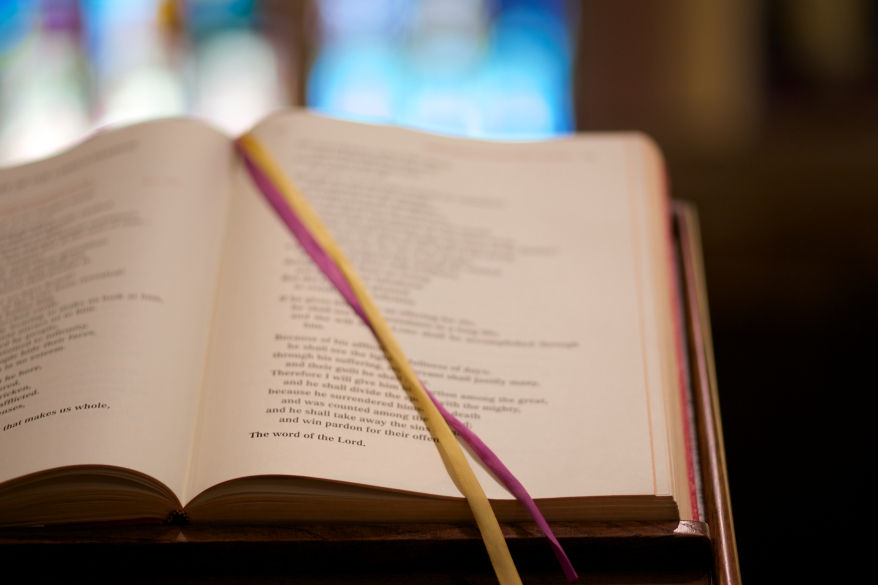 Close up image of lectionary